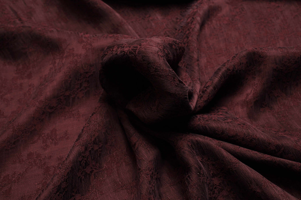 Cupro and Ecovero Viscose Floral Jacquard (Remnant)-Remnant-FabricSight