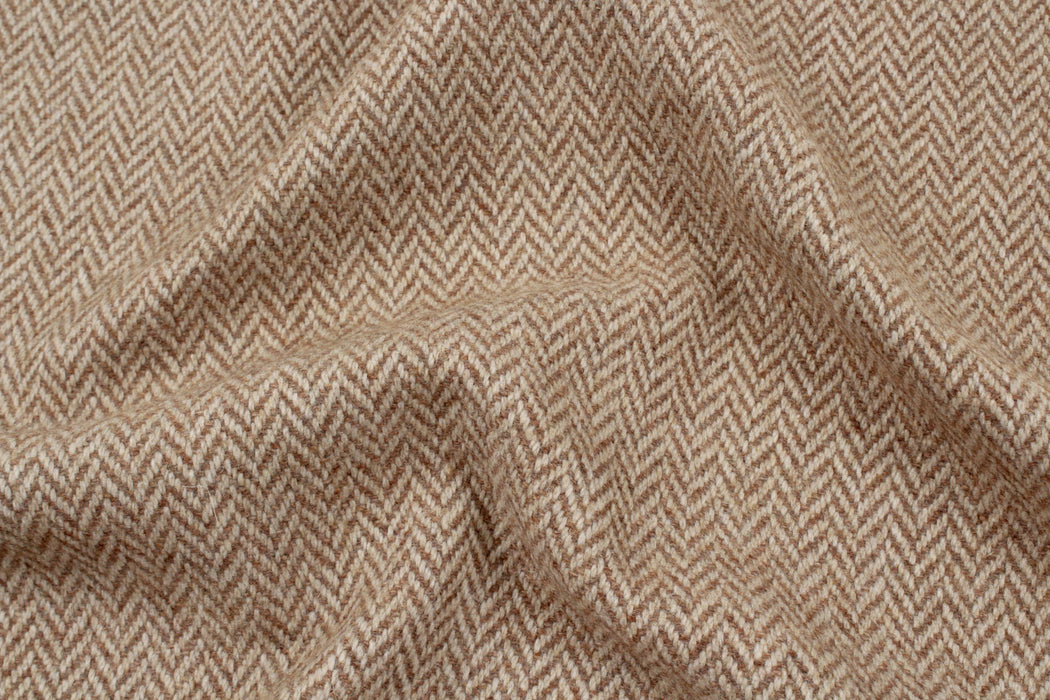 Double Face Chevron for Outwear - Brown and Beige-Fabric-FabricSight
