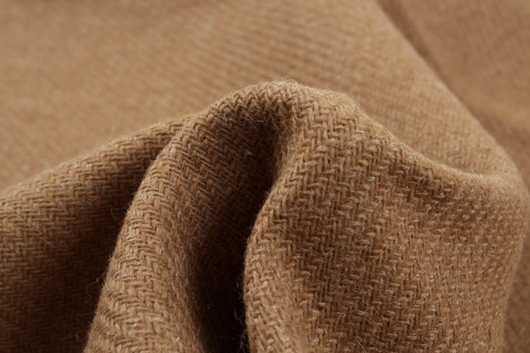 Double Face Recycled Wool for Coats - Camel-Fabric-FabricSight