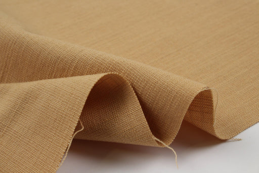 Ecovero Viscose and Cotton Slubbed Fabric - Camel Brown-Fabric-FabricSight