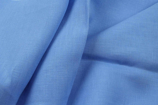 European Flax Washed Luxury Linen - Cornflower Blue (Remnant)-Remnant-FabricSight