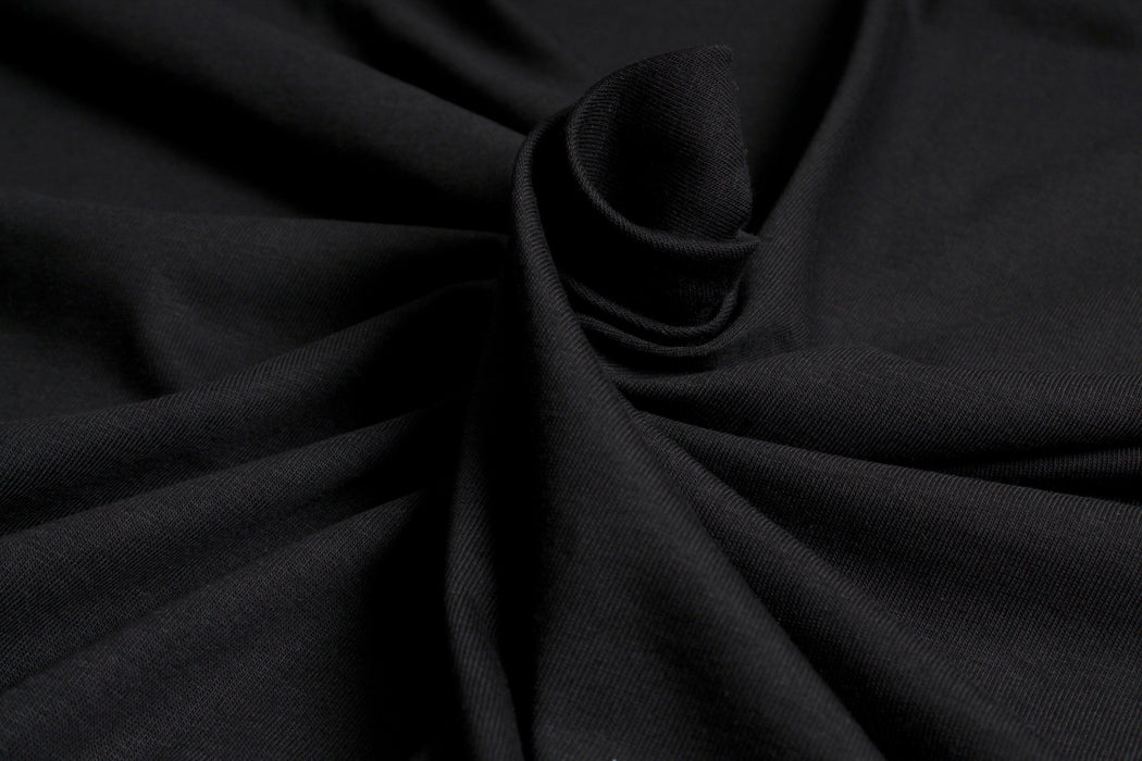 Heavy Premium Organic Cotton Jersey - Black-Fabric-FabricSight