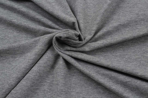 Extra Fine Super Stretch Cotton Jersey - Grey Melange-Fabric-FabricSight