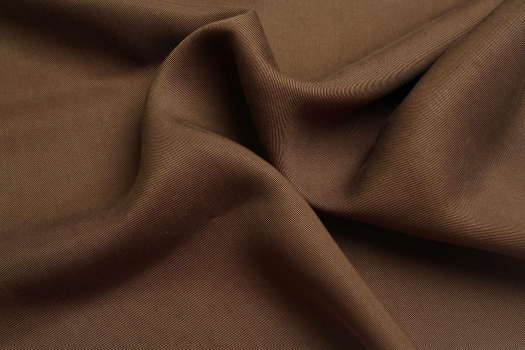 Extra Soft Tencel™ Twill – Fluid Elegance - Coffe (Remnant)-Remnant-FabricSight