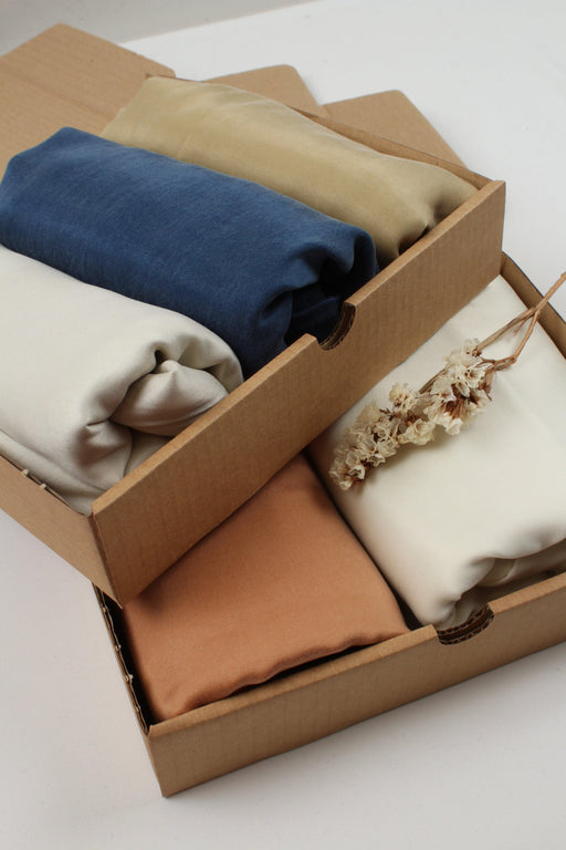 Fabrics Box - Cupro Sea Sand Selection - Aqua-Fabric-FabricSight