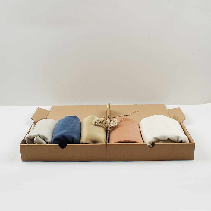 Fabrics Box - Cupro Sea Sand Selection - Aqua-Fabric-FabricSight