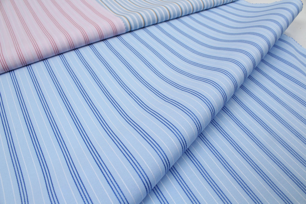 Fancy Organic Cotton Stripes Poplin - 6 Variants Available-Fabric-FabricSight