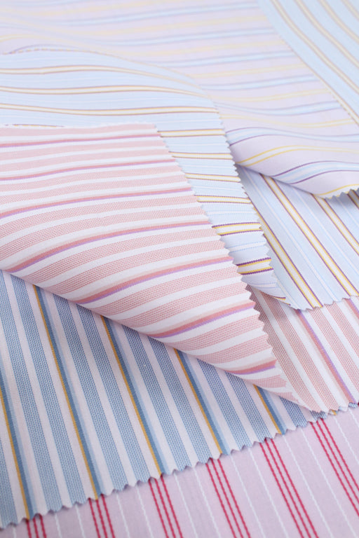 Fancy Organic Cotton Stripes Poplin - 6 Variants Available-Fabric-FabricSight