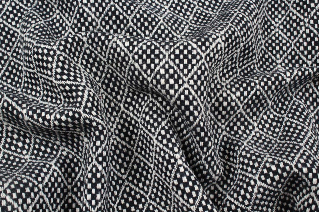 Geometrical Jacquard Recycled Wool - Double Face-Fabric-FabricSight