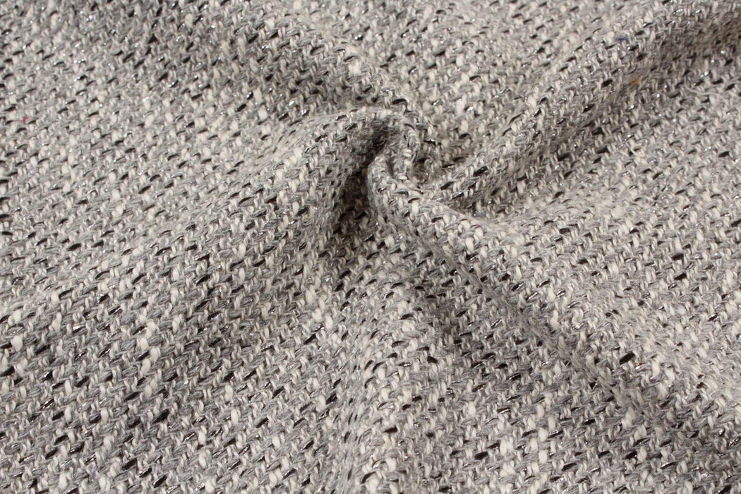 Grey Tweed - Lurex-Fabric-FabricSight