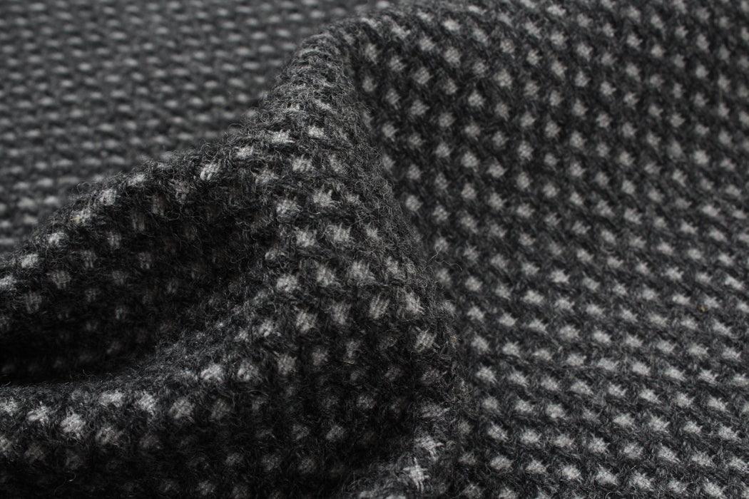 Honeycomb Recycled Wool for Coats-Fabric-FabricSight