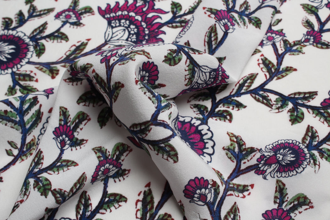 Stretch Silk Crêpe de Chine - Floral Print