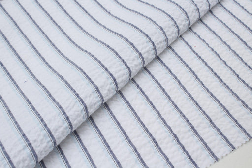 Light Cotton Seersucker - Stripes - 4 Variants Available-Fabric-FabricSight