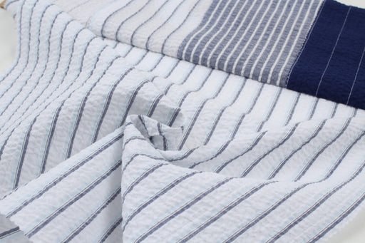 Light Cotton Seersucker - Stripes - 4 Variants Available-Fabric-FabricSight