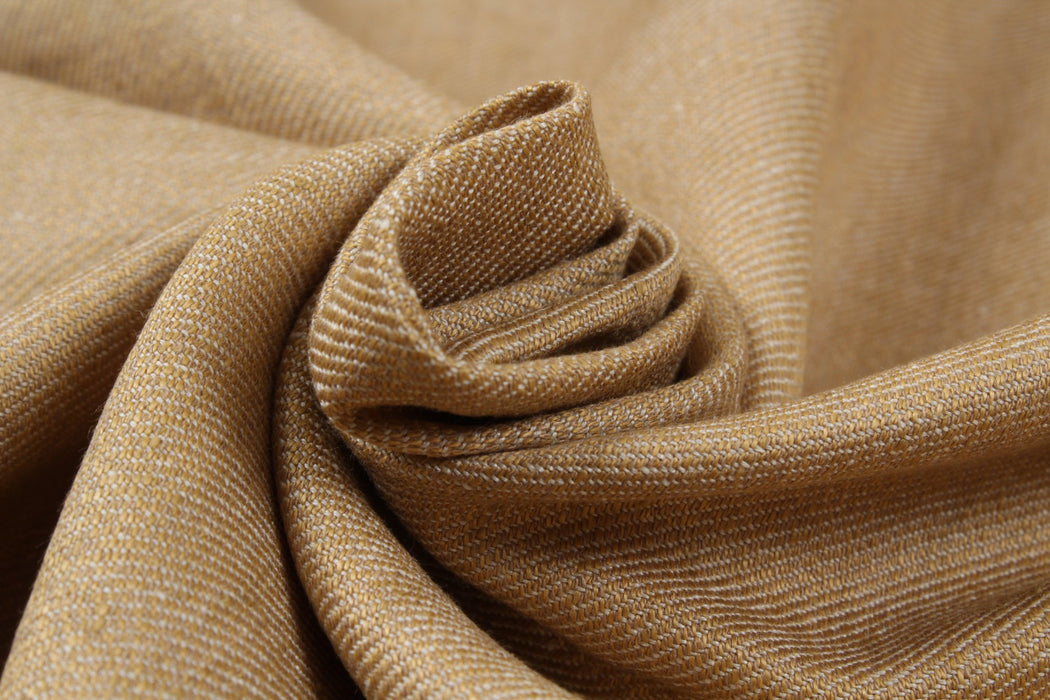 Linen and Ecovero Viscose Twill for Bottoms and Jackets - Camel-Fabric-FabricSight