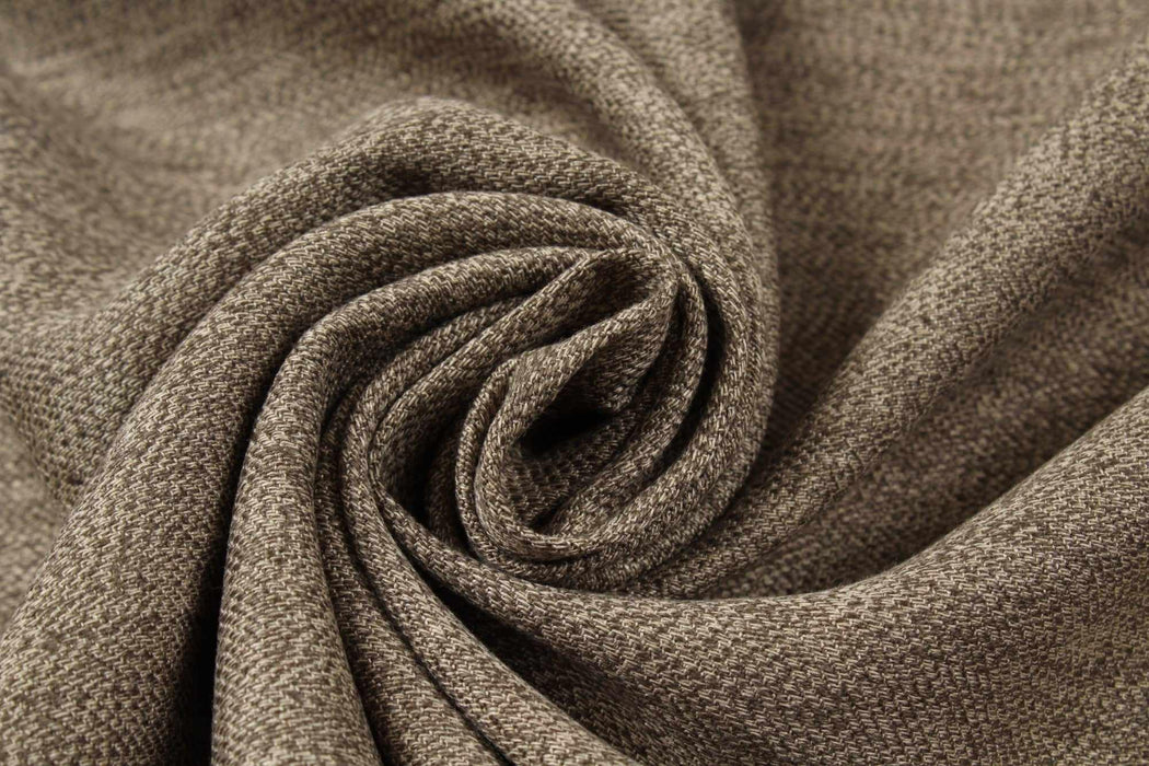 Linen and Ecovero Viscose Twill for Bottoms and Jackets - Melange Brown-Fabric-FabricSight