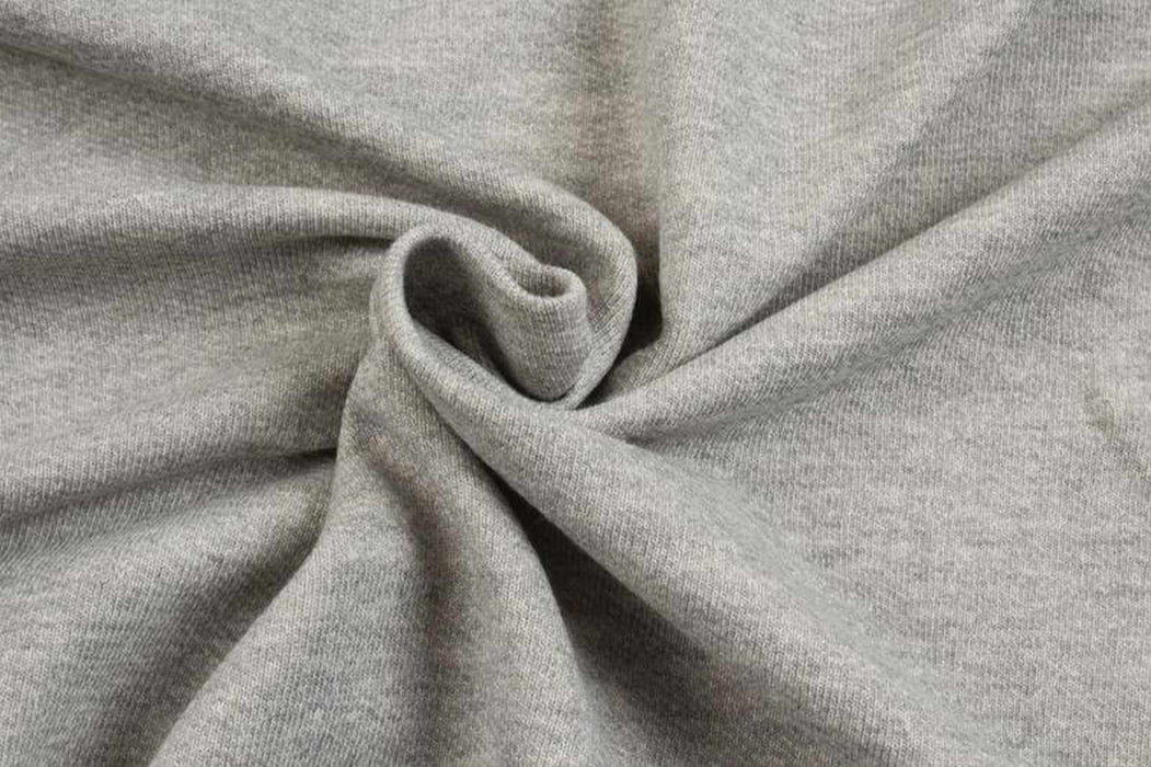 Loopback American Fleece – Grey Melange & Warm Beige Backing-Fabric-FabricSight