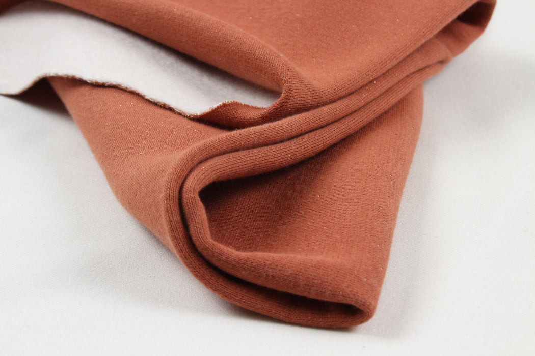 Lurex Brushed Fleece - Cotton Blend Stretch - 8 Colors Available-Roll-FabricSight