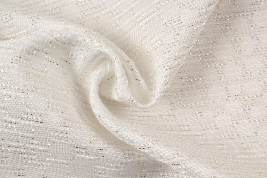 Lurex Stitches Circles Jacquard-Fabric-FabricSight