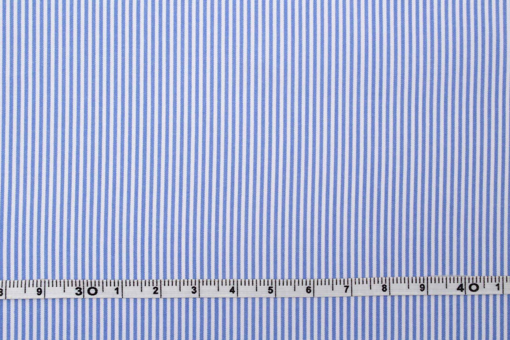 Luxury 100/2 BCI Cotton Pinstripes Poplin - 10 designs available - classic blue-Fabric-FabricSight