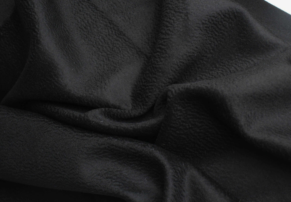 Luxury Rare Virgin Wool Felt for Coats - Black-Fabric-FabricSight