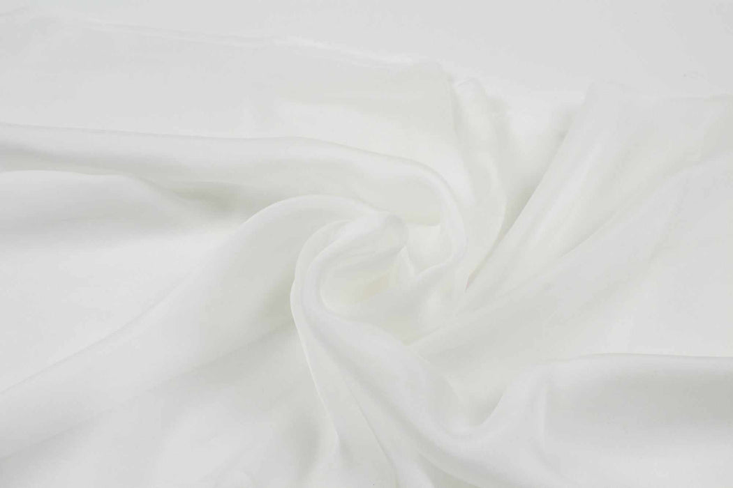 Luxury Silk Charmeuse - White-Fabric-FabricSight