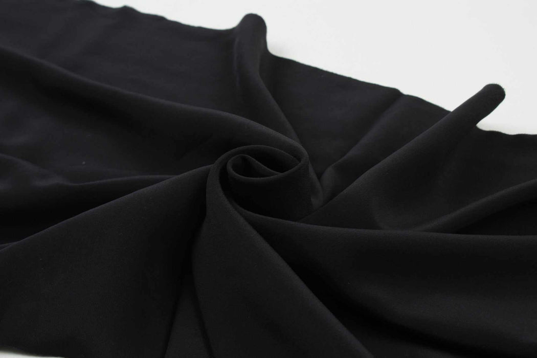 Luxury Silk Georgette - Black-Fabric-FabricSight