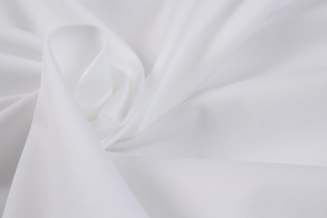 Non Iron Cotton Poplin 80/20 for Luxury Shirting - White (1Mt Remnant)-Remnant-FabricSight