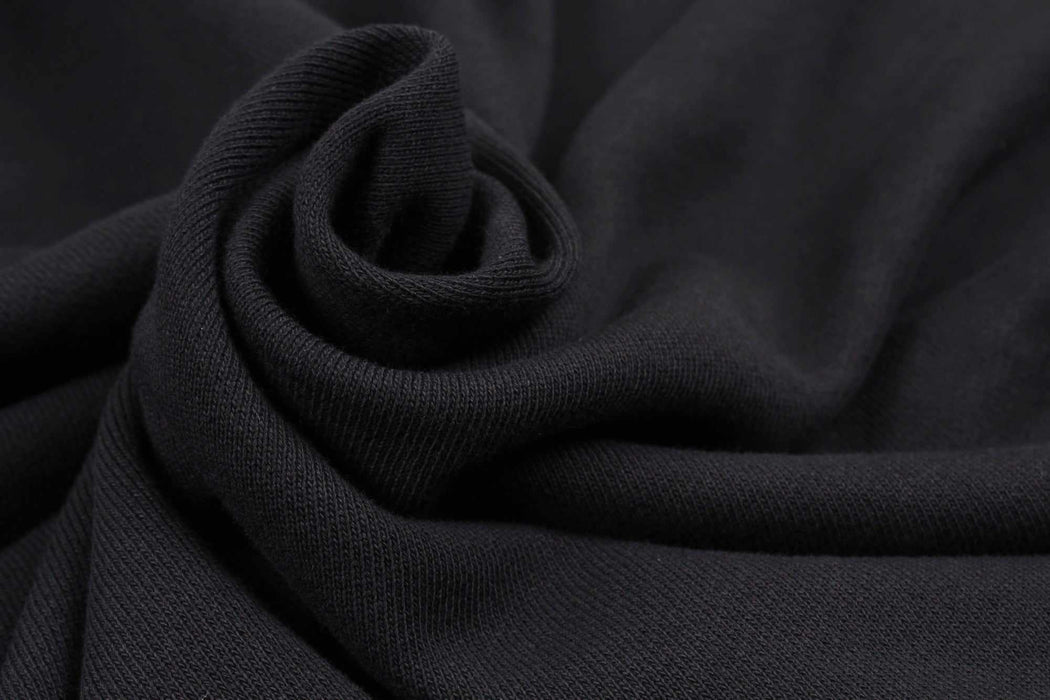 Organic Cotton Fleece, Soft touch - Black-Fabric-FabricSight