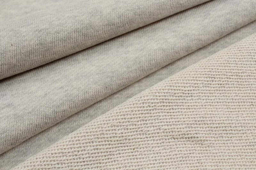 Organic Cotton Fleece, Soft touch - Grey Melange (1 Mt Remnant)-Remnant-FabricSight