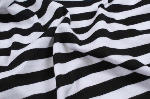 Organic Cotton Jersey - Black Stripes-Fabric-FabricSight