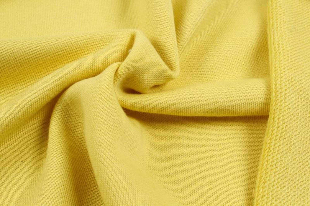 Organic Cotton Loopback Fleece - Yellow - EXTRA WIDE-Fabric-FabricSight