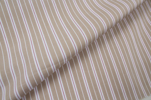 Organic Cotton Poplin Stripes - Beige - 3 Variants Available-Fabric-FabricSight