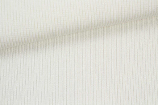 Organic Cotton Stretch Rib 2x2 - Off-white-Fabric-FabricSight