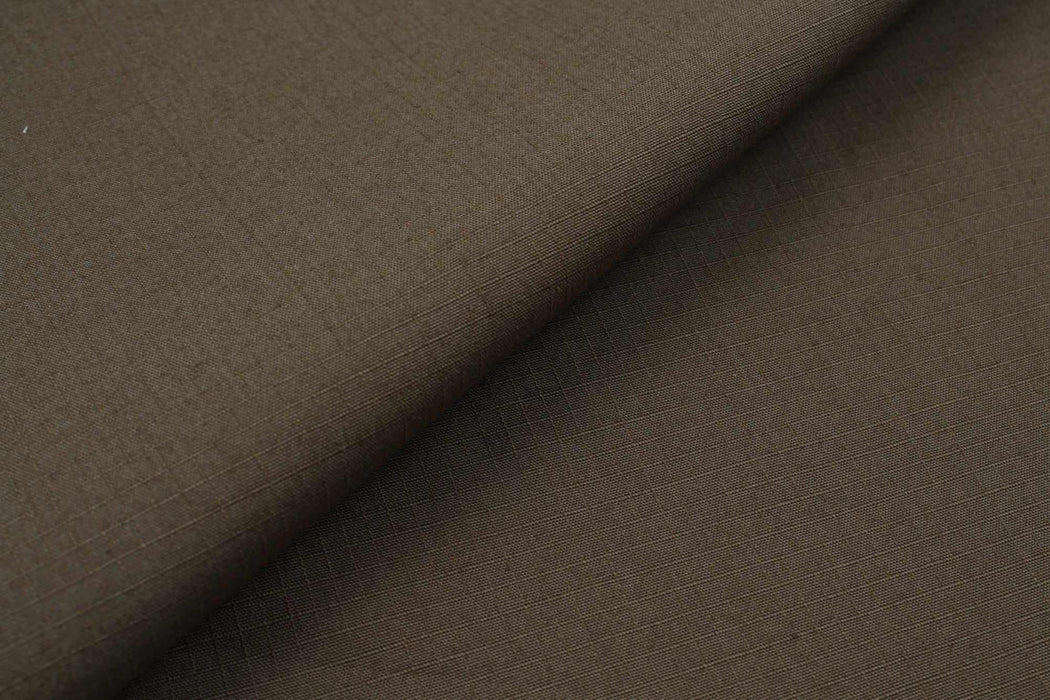 Organic Cotton Stretch Ripstop Fabric for Jackets and Trousers - Khaki Remnant-Remnant-FabricSight