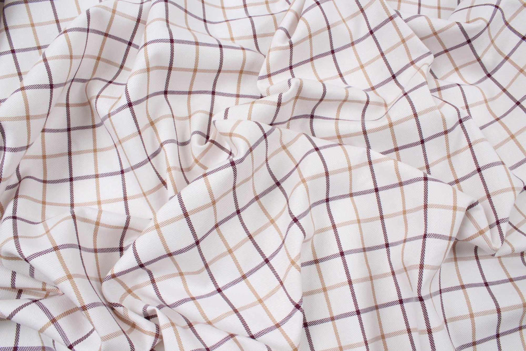 Organic Cotton Windowpane Twill Shirting-Fabric-FabricSight