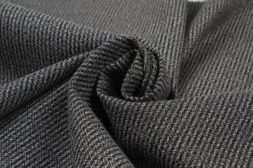 Pinstripes Tweed for Jackets and Bottoms - Wool and Cotton Blend-Fabric-FabricSight
