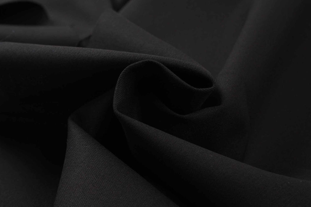 Premium BCI Cotton Twill for Trousers - Black (Remnant)-Remnant-FabricSight