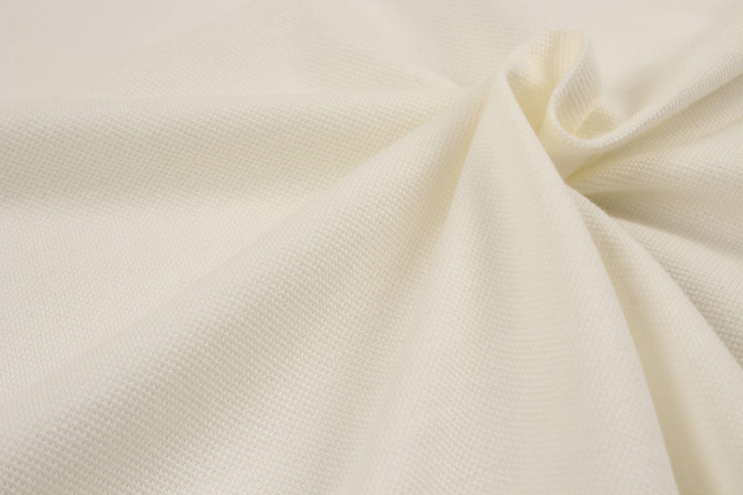 Premium Cotton Piquet - Off-White-Fabric-FabricSight