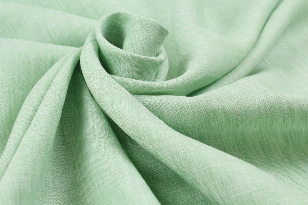 Premium Light-weight Linen - Yarn dyed - Green (Remnant)-Remnant-FabricSight
