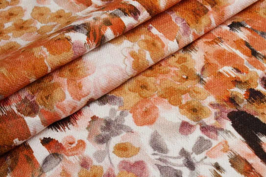 swatch-Printed Cotton-Linen Stretch Canvas – Floral Watercolor-Fabric-FabricSight