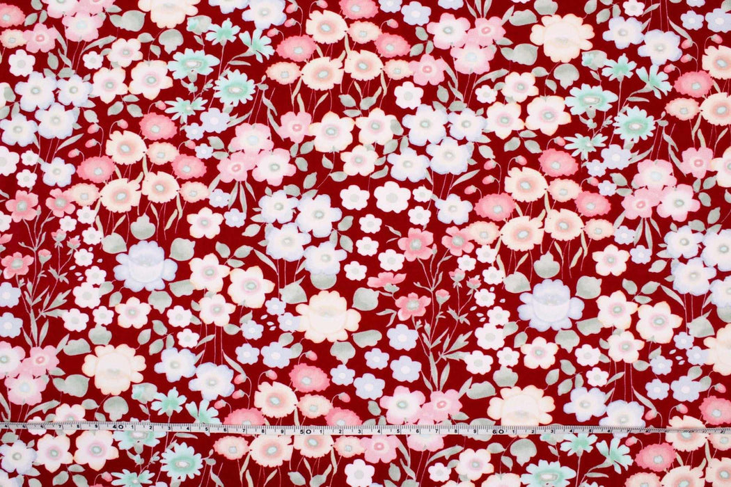 Printed Cotton Satin - Floral-Fabric-FabricSight