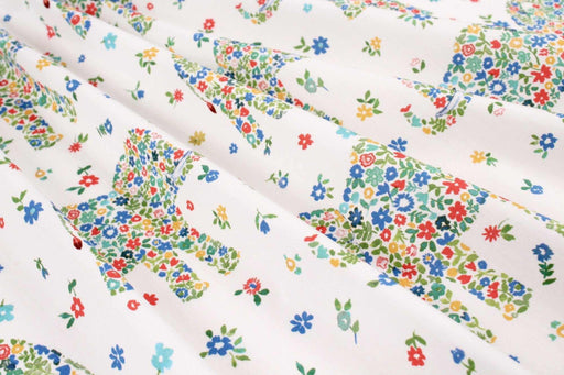 Printed Cotton Satin - Flowers and Elephants-Fabric-FabricSight