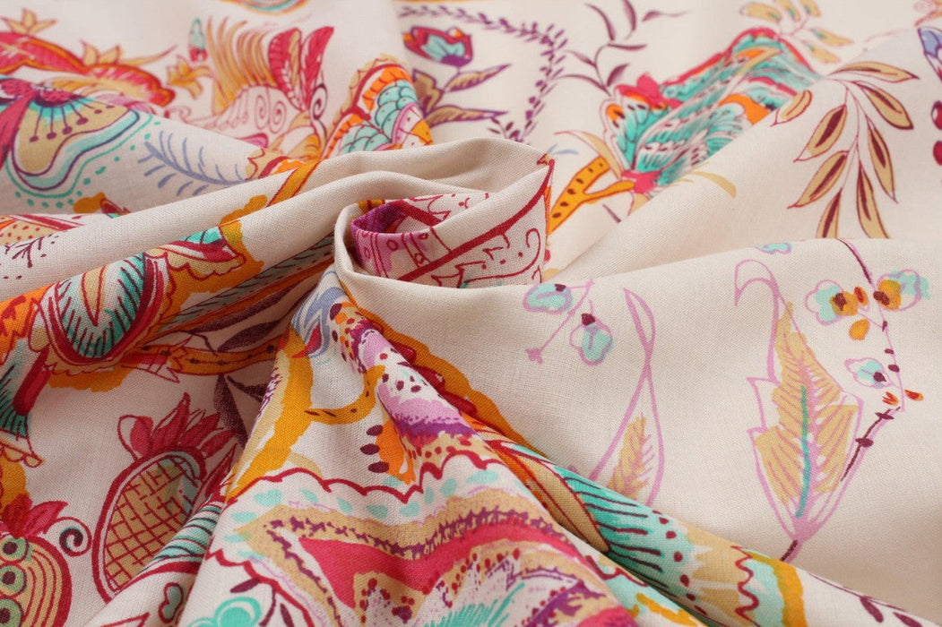 Printed Cotton Voile - Watercolor Paisley-Fabric-FabricSight