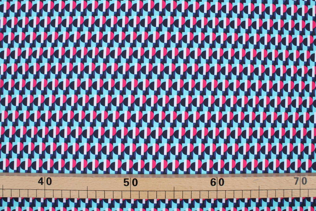 Printed Jersey for Swimwear and Sportswear - Geometric Print (1 Meter Remnant)-Remnant-FabricSight