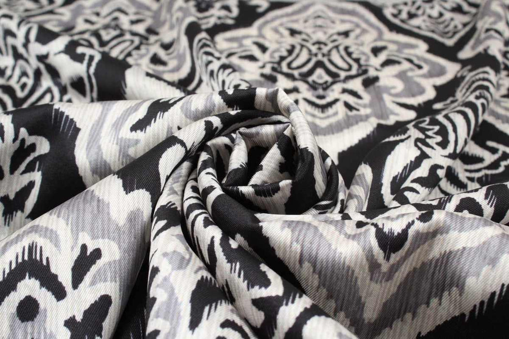 Printed Satin Polyester - Damask - M.O.Q 30 Mts-Fabric-FabricSight