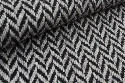 Recycled Wool Blend - Bicolor Chevron-Fabric-FabricSight