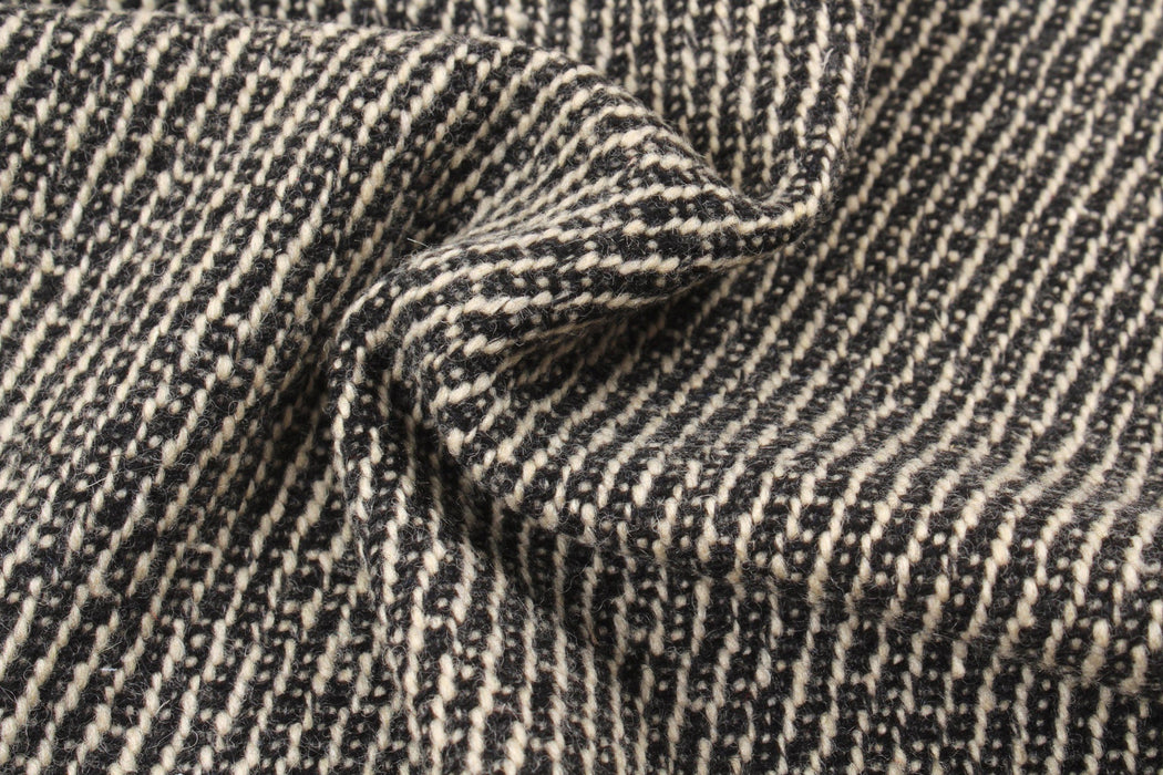Recycled Wool Blend - Diagonal Stripes-Fabric-FabricSight