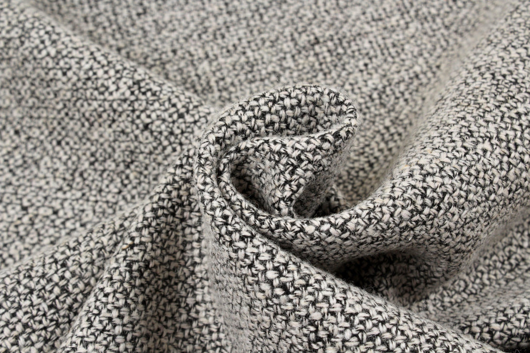 Recycled Wool Blend for Coats - Melange Look Tweed-Fabric-FabricSight