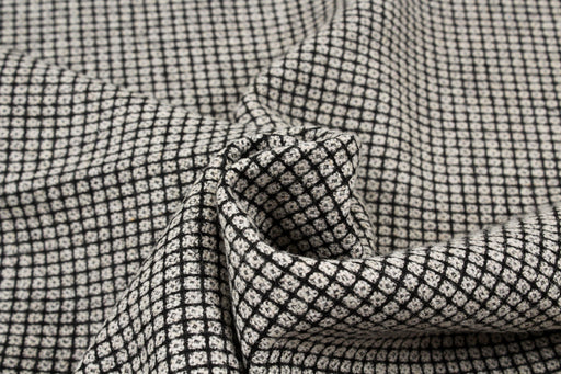 Recycled Wool Blend for Coats - Small Checks Tweed-Fabric-FabricSight